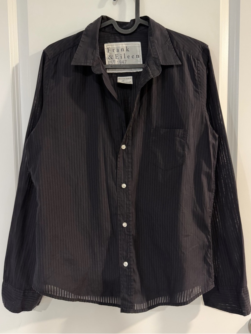 Frank & Eileen Black and Charcoal Striped Button-Down Shirt - Picture 1 of 7